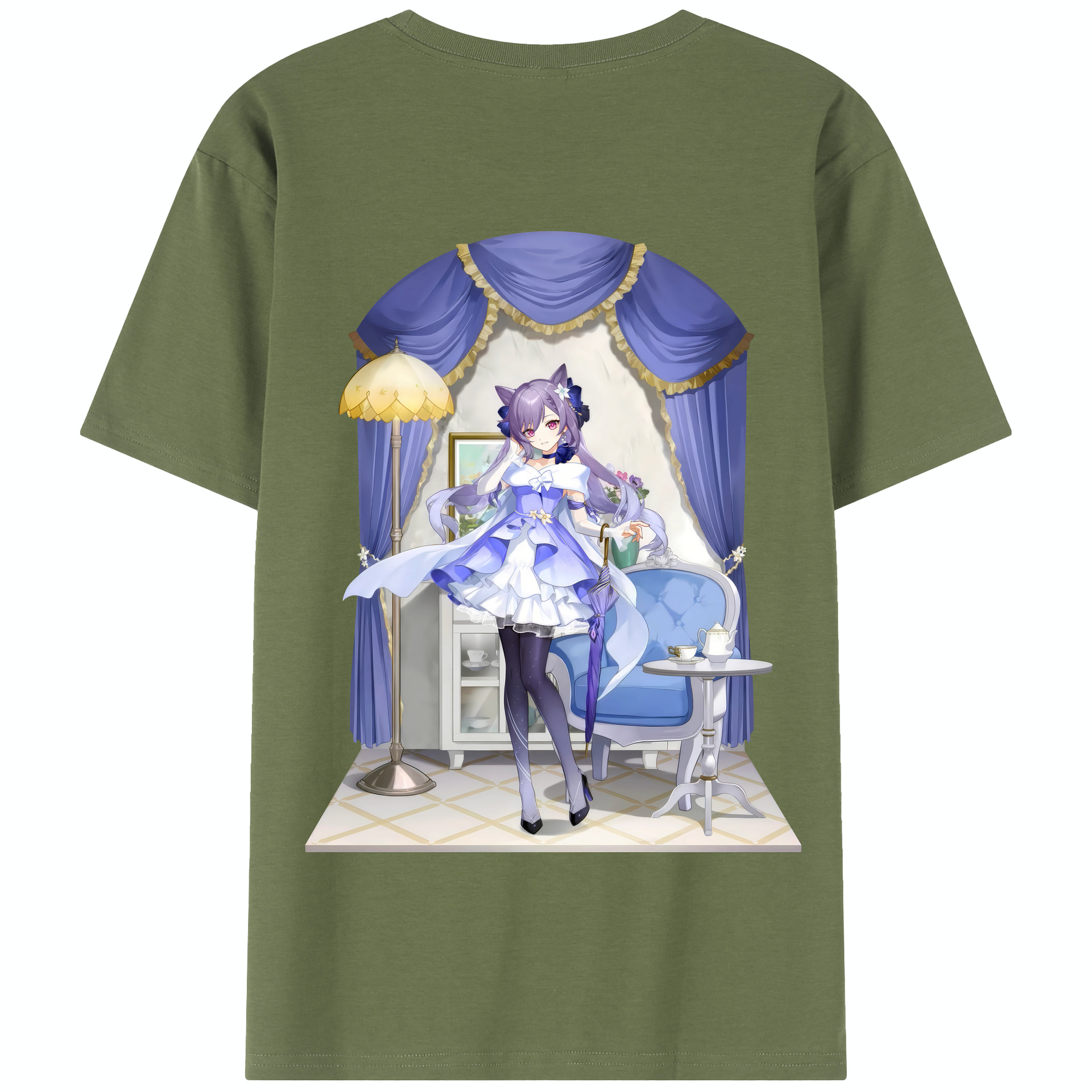げんし神 刻晴 こくせい genshin Kokusei 綿100％半袖Tシャツ（背面プリント）